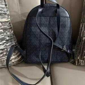 Michael Kors | Bags | Michael Kors Blue Backpack With Signature Mk ...